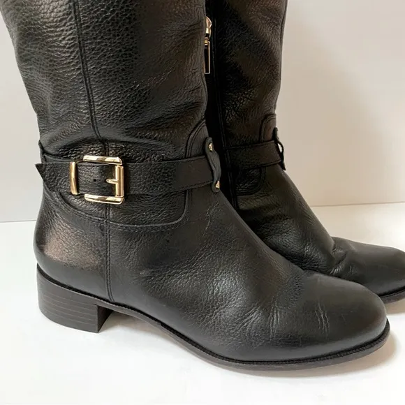 Banana Republic Black Leather Riding Boots 9.5