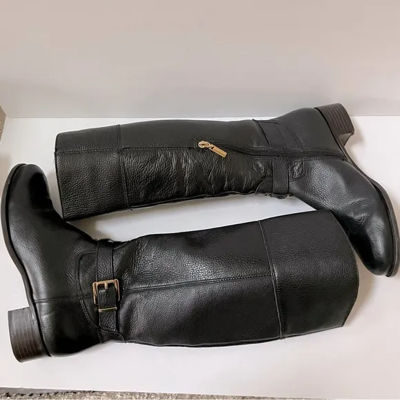 Banana Republic Black Leather Riding Boots 9.5
