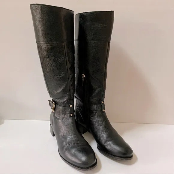 Banana Republic Black Leather Riding Boots 9.5
