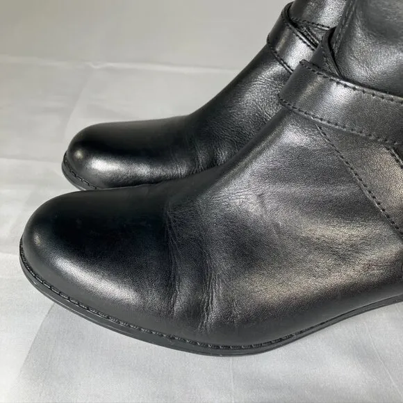 Bandolino Knee High Leather Wide Calf Riding Boots Black Brown Womens 8.5