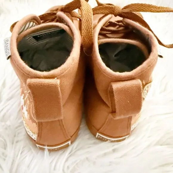 BANGS | Sunrise Mountain High Top Sneakers Embrodered Unisex Canvas | M6, W7.5