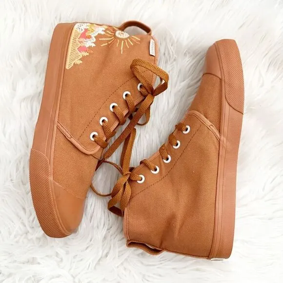 BANGS | Sunrise Mountain High Top Sneakers Embrodered Unisex Canvas | M6, W7.5