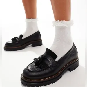 Barbour Chocolate Brown Leather Loafers with Tassels 9 NWOB
