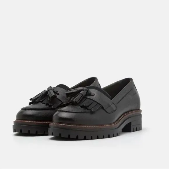 Barbour Chocolate Brown Leather Loafers with Tassels 9 NWOB