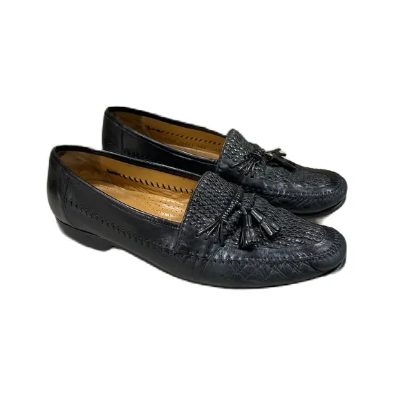 Barcelino Spain Handmade Leather Slip On Tassels Loafers Rockabilly Career Sz 13