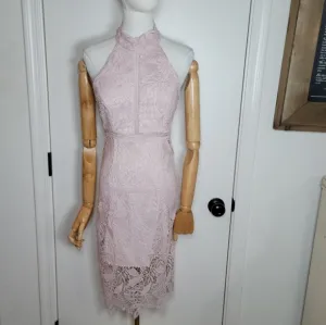 Bardot Willow Lace Cocktail Spring Floral Dress Soft Pink Size 6