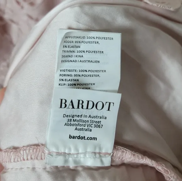 Bardot Willow Lace Cocktail Spring Floral Dress Soft Pink Size 6