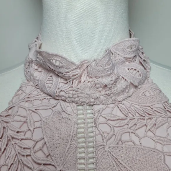 Bardot Willow Lace Cocktail Spring Floral Dress Soft Pink Size 6