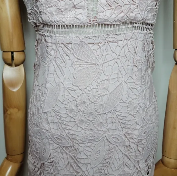 Bardot Willow Lace Cocktail Spring Floral Dress Soft Pink Size 6