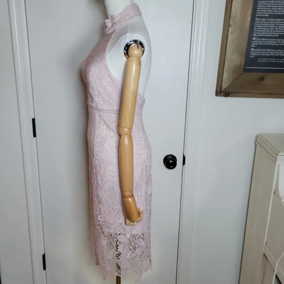 Bardot Willow Lace Cocktail Spring Floral Dress Soft Pink Size 6
