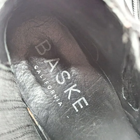 Baske California Women Roscoe Black Leather Moto Biker Buckle Ankle Boots sz 6.5