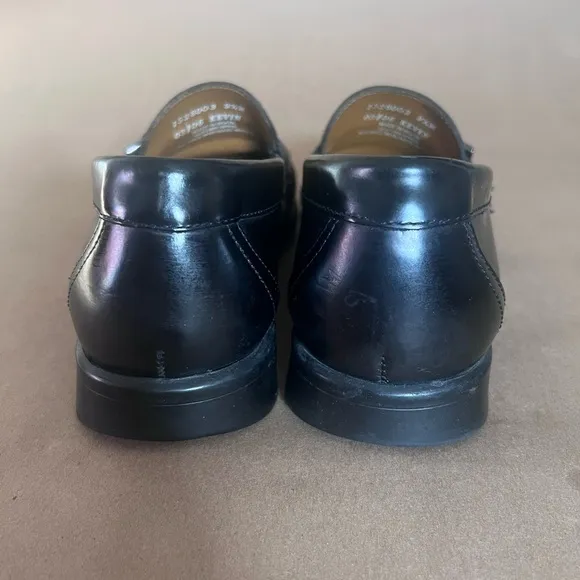 Bass Flex Genuine Leather Silver Buckle Slip On Loafers Size US 9.5 M