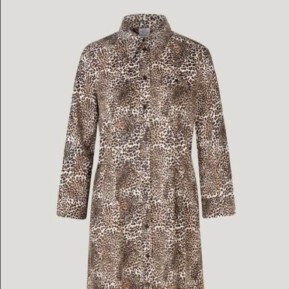 Baum und Pferdgarten Arlene Leopard-Print Cotton-Poplin Midi Shirt Dress Size 12