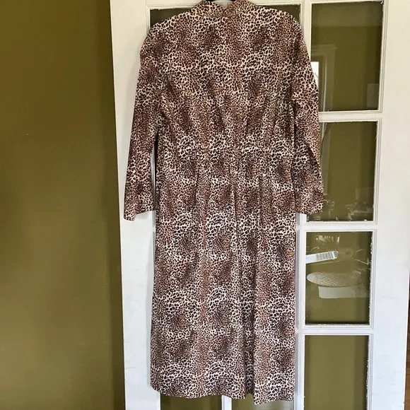Baum und Pferdgarten Arlene Leopard-Print Cotton-Poplin Midi Shirt Dress Size 12