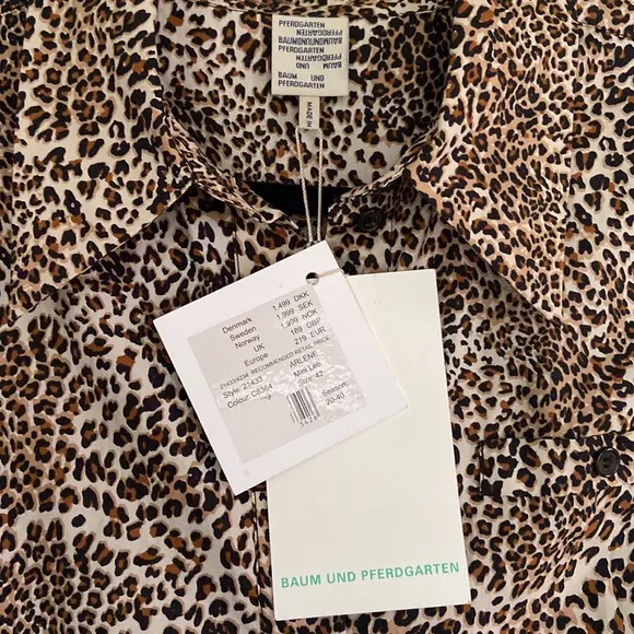 Baum und Pferdgarten Arlene Leopard-Print Cotton-Poplin Midi Shirt Dress Size 12