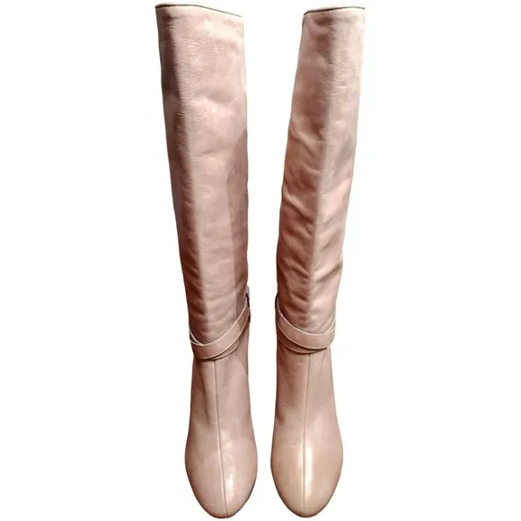 BCBG MAXAZRIA, All Leather &quot;Latasha&quot; Pull-On 15&quot; Boot, , Sz. 8B/38, Desert Color