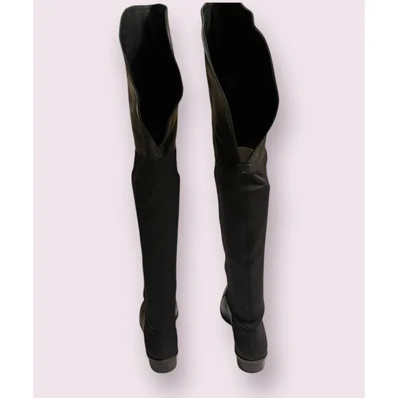 BCBG Maxazria Slink Over The Knee Boots Black Nappa Leather Size 7 37 Women’s
