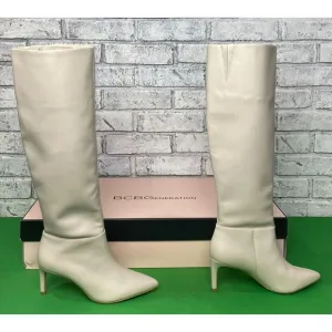 BCBGeneration Bianca Marlo Slouch To‎ The Knee Boot Womens Size 7.5 White