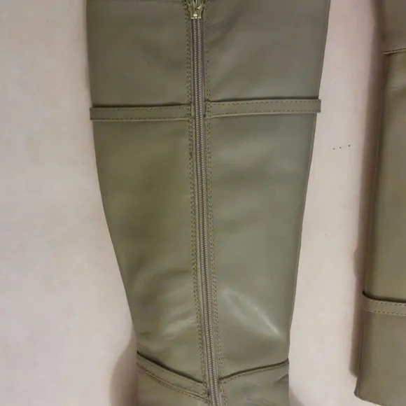 BCBGMAXAZARIA AVA Light Desert Beige Leather Boots Retail $434