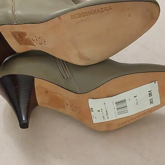 BCBGMAXAZARIA AVA Light Desert Beige Leather Boots Retail $434