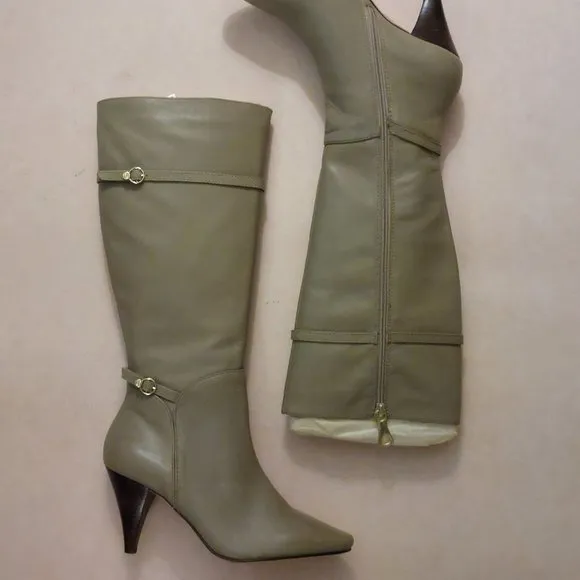 BCBGMAXAZARIA AVA Light Desert Beige Leather Boots Retail $434