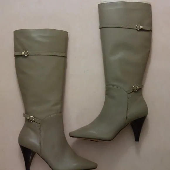 BCBGMAXAZARIA AVA Light Desert Beige Leather Boots Retail $434