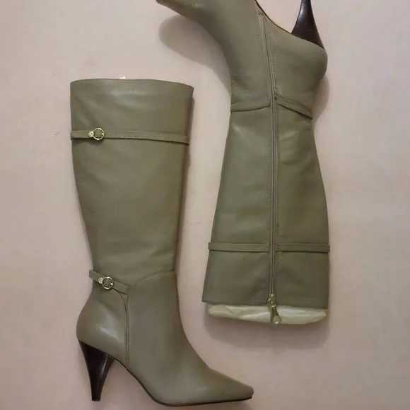 BCBGMAXAZARIA AVA Light Desert Beige Leather Boots Retail $434