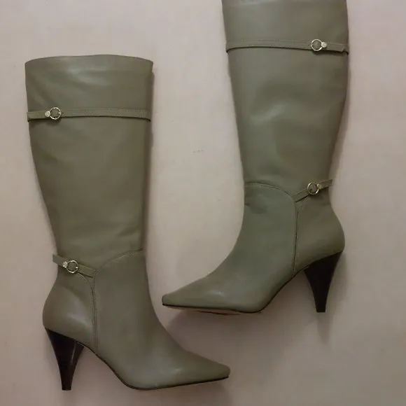 BCBGMAXAZARIA AVA Light Desert Beige Leather Boots Retail $434