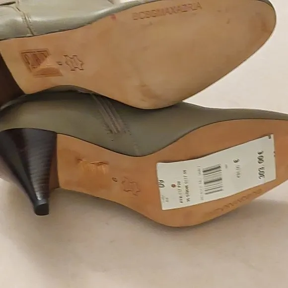 BCBGMAXAZARIA AVA Light Desert Beige Leather Boots Retail $434
