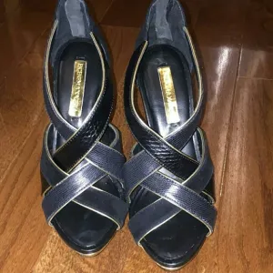 Bcbgmaxazria Black &amp; Gold Sandals