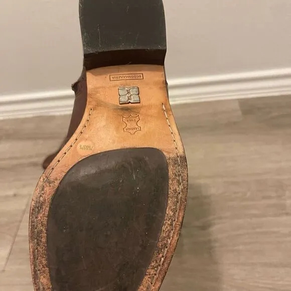 BCBG MaxAzria brown leather over the boots
