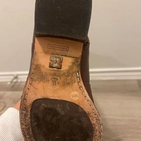 BCBG MaxAzria brown leather over the boots