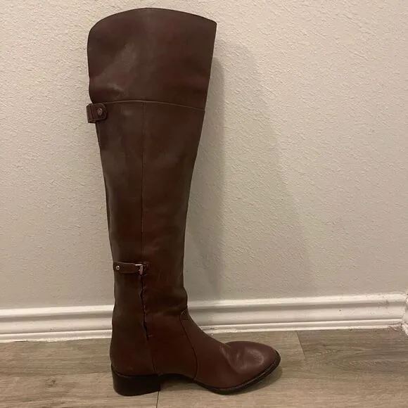BCBG MaxAzria brown leather over the boots