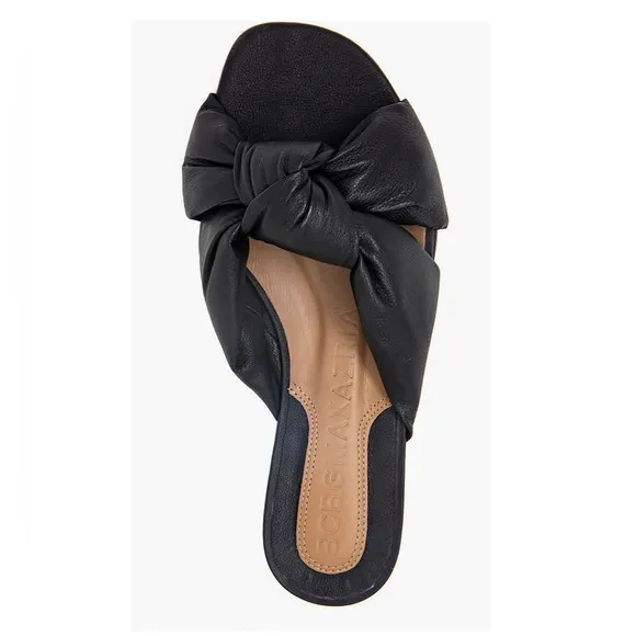 BCBGMaxazria Tinsley Slide Sandals in Black, Size 5, NEW w/o Box $149
