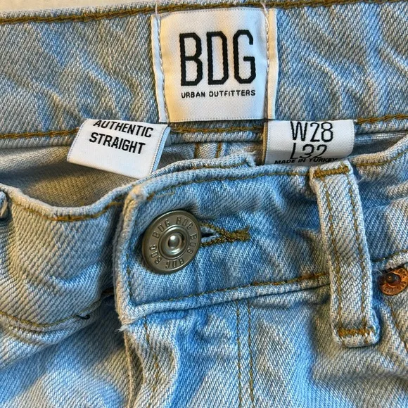 BDG Urban Outfitters Authentic Straight Leg Jeans Size 28
