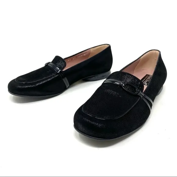 Beautifeel Plie Black sparkle suede loafers