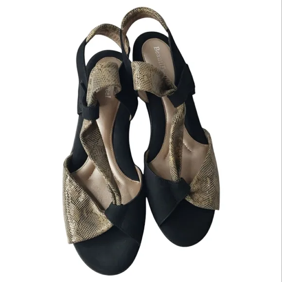 BeautiFeel Seductive Curving Suede Reptile Leather Sandals Spring Summer Comfort