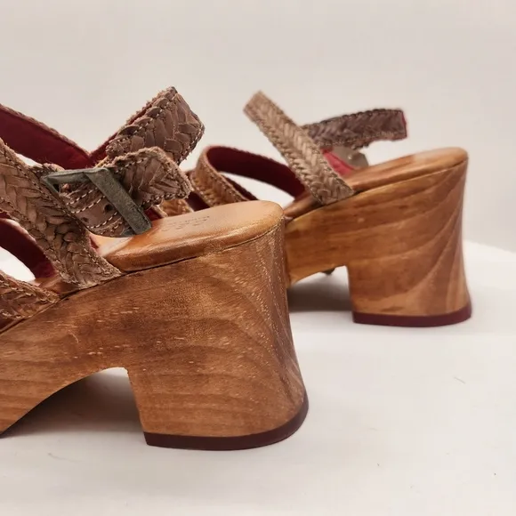 Bed Stu chunky sandals women's 10 brown leather Voicing braided strappy new $249