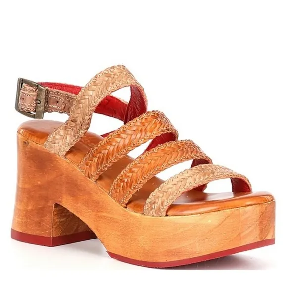 Bed Stu chunky sandals women's 10 brown leather Voicing braided strappy new $249