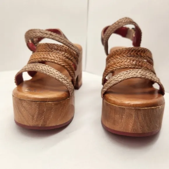 Bed Stu chunky sandals women's 10 brown leather Voicing braided strappy new $249
