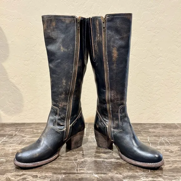 Bed Stu Fate Distressed Leather Riding Boots