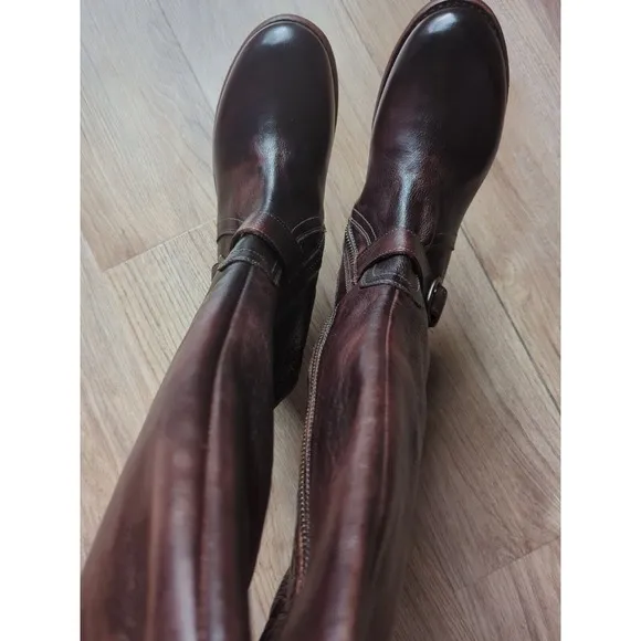 Bed Stu Glaye Tall Riding Knee High Boots Rustic Teak