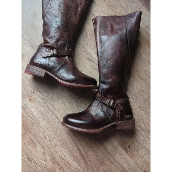 Bed Stu Glaye Tall Riding Knee High Boots Rustic Teak
