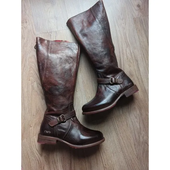 Bed Stu Glaye Tall Riding Knee High Boots Rustic Teak