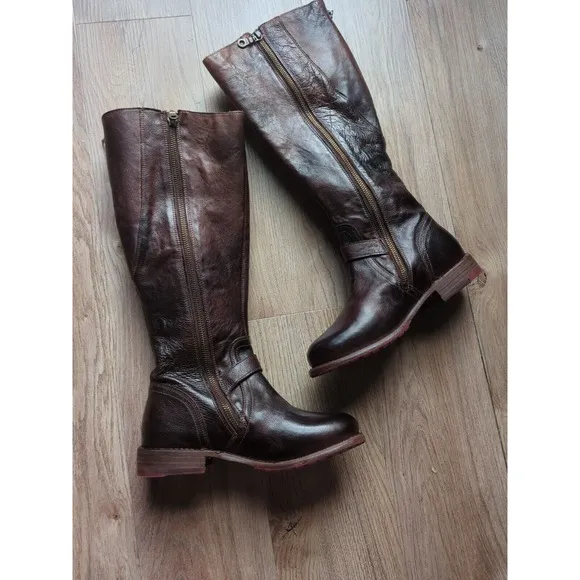 Bed Stu Glaye Tall Riding Knee High Boots Rustic Teak