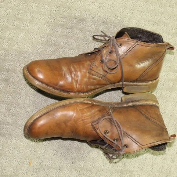 Bed Stu Mens Size 11 Boots Brown Leather Distressed Casual Lace Up Chukka Boots