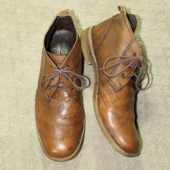 Bed Stu Mens Size 11 Boots Brown Leather Distressed Casual Lace Up Chukka Boots