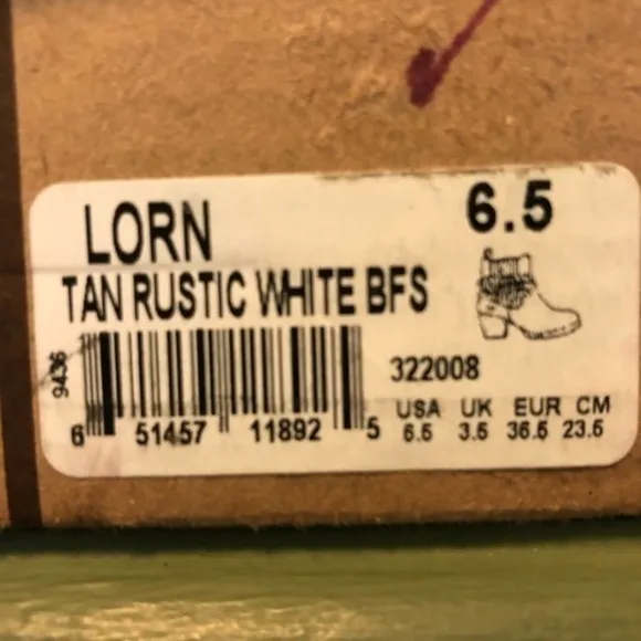 Bed Stu NWT Lorn Boots in Tan Rustic White