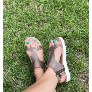 Bed Stu Zoe II Leather Platform Sandals Size 8.5