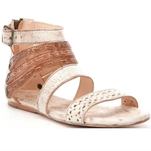 Bed Style Womens Artemis Ankle Distressed Leather Zip Back Sandals shoes sz 9